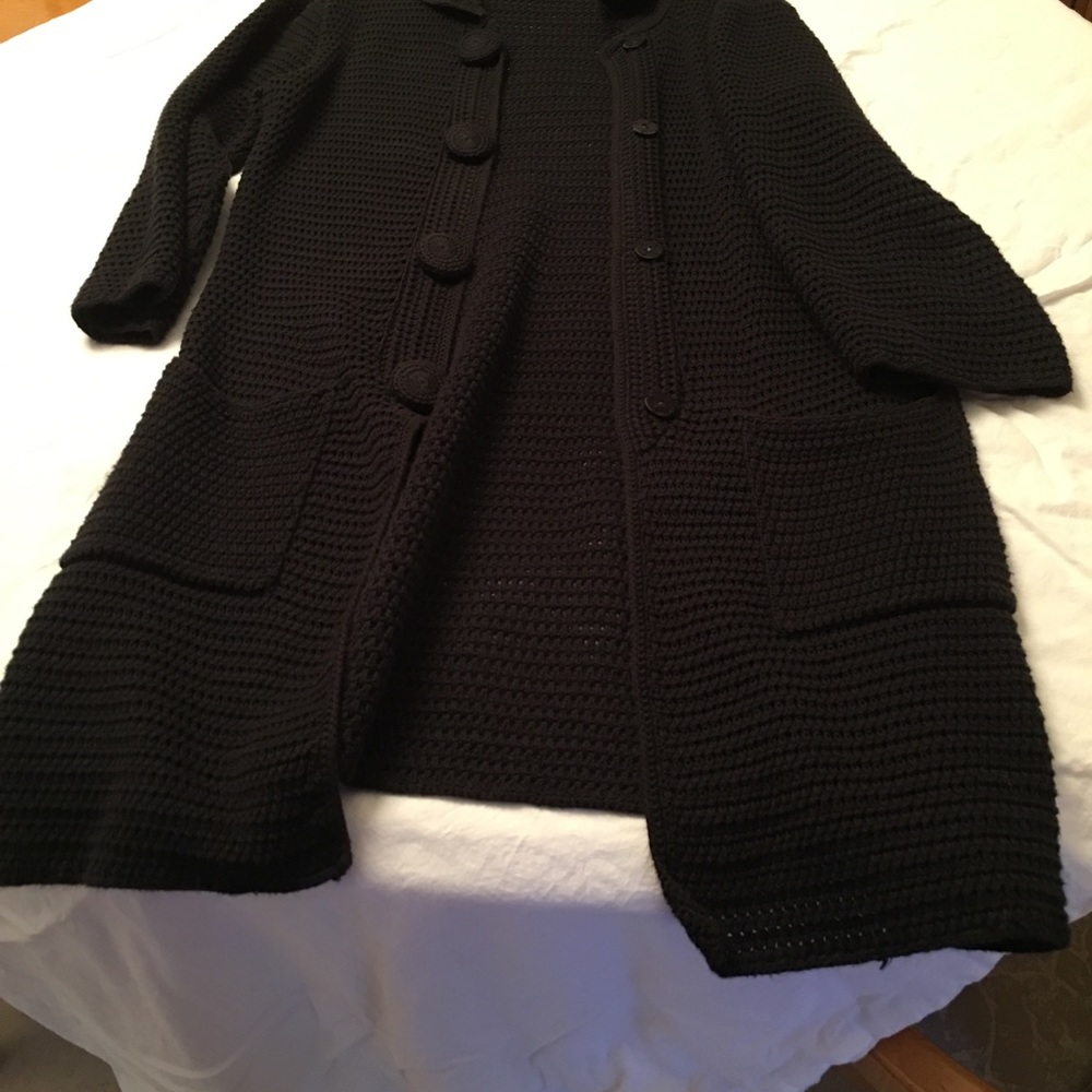 Long black cardigan